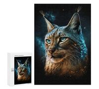 Teenagerss 300 PCS Puzzle Cosmic Lynx Portrait-11 Jigsaw Puzzles for Adults Stress Reliever Educational Challenge Unique Challenge Game 300 PCS