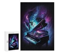 Teenagerss 300 PCS Puzzle Cosmic Piano Melody Jigsaw Puzzles for Adults Stress Reliever Educational Challenge Unique Challenge Game 300 PCS