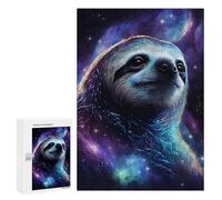 Teenagerss 300 PCS Puzzle Cosmic Sloth Portrait Print-2 Jigsaw Puzzles for Adults Stress Reliever Educational Challenge Unique Challenge Game 300 PCS