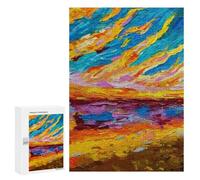 Teenagerss 300 PCS Puzzle Dramatic Sunset Adult Jigsaw Puzzles Precision Cutting Help The Brain Exercise Challenging Family Fun Game 300 PCS