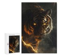 Teenagerss 300 PCS Puzzle Fantasy Tiger Thunder Art Puzzle for Adults Anti-Stress Toys Difficult Challenge Great Gift for Gaming 300 PCS