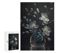 Teenagerss 300 PCS Puzzle Glowing Cherry Blossom Vase Adult Jigsaw Puzzles Precision Cutting Help The Brain Exercise Challenging Family Fun Game 300 PCS