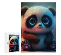 Teenagerss 300 PCS Puzzle Glowing Panda Cub Puzzle for Adults Anti-Stress Toys Difficult Challenge Great Gift for Gaming 300 PCS