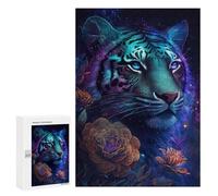 Teenagerss 300 PCS Puzzle Glowing Tiger Fantasy Artwork Jigsaw Puzzles for Adults Stress Reliever Educational Challenge Unique Challenge Game 300 PCS