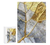 Teenagerss 300 PCS Puzzle Golden Leaf Mosaic Jigsaw Puzzles for Adults Stress Reliever Educational Challenge Unique Challenge Game 300 PCS