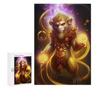 Teenagerss 300 PCS Puzzle Golden Monkey King Statue Jigsaw Puzzles for Adults Stress Reliever Educational Challenge Unique Challenge Game 300 PCS