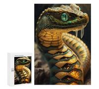 Teenagerss 300 PCS Puzzle Golden Serpent Portrait Puzzle for Adults Anti-Stress Toys Difficult Challenge Great Gift for Gaming 300 PCS