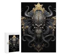 Teenagerss 300 PCS Puzzle Golden Skull Cthulhu Adult Jigsaw Puzzles Precision Cutting Help The Brain Exercise Challenging Family Fun Game 300 PCS