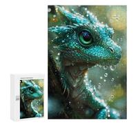 Teenagerss 300 PCS Puzzle Green Baby Dragon Puzzle for Adults Anti-Stress Toys Difficult Challenge Great Gift for Gaming 300 PCS