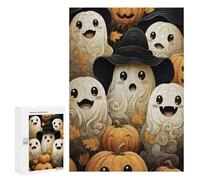 Teenagerss 300 PCS Puzzle Halloween Ghosts And Pumpkins-1 Jigsaw Puzzles for Adults Stress Reliever Educational Challenge Unique Challenge Game 300 PCS