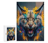 Teenagerss 300 PCS Puzzle LYNX Panorama Set Middle Puzzle for Adults Anti-Stress Toys Difficult Challenge Great Gift for Gaming 300 PCS