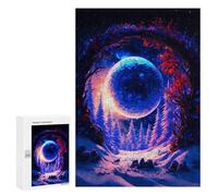 Teenagerss 300 PCS Puzzle Magical Winter Forest Scene Adult Jigsaw Puzzles Precision Cutting Help The Brain Exercise Challenging Family Fun Game 300 PCS