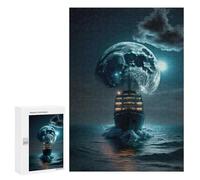 Teenagerss 300 PCS Puzzle Night Voyage Under The Moon Puzzles for Adults Family Game Staycation Kill Time Birthday Present, Gifts, 300 PCS