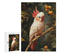 Teenagerss 300 PCS Puzzle Pink Cockatoo in Tropical Setting Puzzle for Adults Anti-Stress Toys Difficult Challenge Great Gift for Gaming 300 PCS