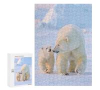 Teenagerss 300 PCS Puzzle Polar Bear Family in Arctic Adult Jigsaw Puzzles Precision Cutting Help The Brain Exercise Challenging Family Fun Game 300 PCS