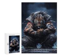 Teenagerss 300 PCS Puzzle Powerful Tiger Warrior Artwork -1 Adult Jigsaw Puzzles Precision Cutting Help The Brain Exercise Challenging Family Fun Game 300 PCS