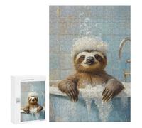 Teenagerss 300 PCS Puzzle Sloth Taking A Bath Adult Jigsaw Puzzles Precision Cutting Help The Brain Exercise Challenging Family Fun Game 300 PCS