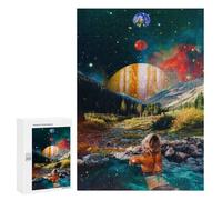 Teenagerss 300 PCS Puzzle Stargazing Hot Springs Dreamscape Puzzles for Adults Family Game Staycation Kill Time Birthday Present, Gifts, 300 PCS