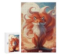 Teenagerss 300 PCS Puzzle Sunset Fox Adult Jigsaw Puzzles Precision Cutting Help The Brain Exercise Challenging Family Fun Game 300 PCS