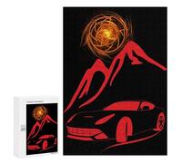 Teenagerss 300 PCS Puzzle Super Red Car Puzzle for Adults Anti-Stress Toys Difficult Challenge Great Gift for Gaming 300 PCS