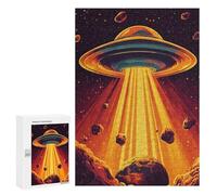 Teenagerss 300 PCS Puzzle UFO Over Planet Puzzle for Adults Anti-Stress Toys Difficult Challenge Great Gift for Gaming 300 PCS