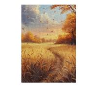 Teenagerss 38x26cm/1000pcs Jigsaw Puzzle Autumn Wheat Field Path Puzzle for Adults DIY Toys Difficult Challenge Christmas Birthday Gifts 38x26cm/1000pcs