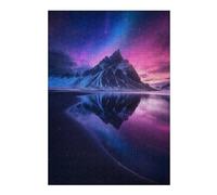 Teenagerss 38x26cm/1000pcs Jigsaw Puzzle Mountain Reflection Under Aurora Puzzles for Adults Anti-Stress Toys Wall Decoration Fun at Home Activities, 38x26cm/1000pcs