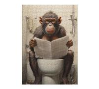 Teenagerss 38x26cm/1000pcs Jigsaw Puzzle Toilet Monkey Jigsaw Puzzle Hands-on Game Analysis And Logic Christmas Birthday Gifts 38x26cm/1000pcs