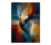 Teenagerss 38x26cm/1000pcs Puzzle Abstract Curved Intersection - Blue, Gold & Ivory Geometry Adult Jigsaw Puzzle Fun Games Staycation Kill Time Gifts for Friends And Family 38x26cm/1000pcs