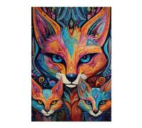Teenagerss 38x26cm/1000pcs Puzzle Colorful Foxes Abstract Art Puzzle for Adults Fun Games Perfect Decoration Gifts for Friends And Family 38x26cm/1000pcs
