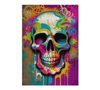 Teenagerss 38x26cm/1000pcs Puzzle Colorful Skull Graffiti Art Puzzle for Adults Fun Games Perfect Decoration Gifts for Friends And Family 38x26cm/1000pcs