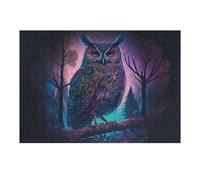 Teenagerss 38x26cm/1000pcs Puzzle Enchanted Forest Owl -2 Puzzle for Adults Fun Games Perfect Decoration Gifts for Friends And Family 38x26cm/1000pcs