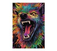 Teenagerss 38x26cm/1000pcs Puzzle Rainbow Wolf Artwork Puzzle for Adults Fun Games Perfect Decoration Gifts for Friends And Family 38x26cm/1000pcs