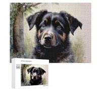 Teenagerss 500 PCS Jigsaw Puzzle Adorable Australian Shepherd Pup -2 Jigsaws for Adults Relaxing Games Improve Memory Fun Activities at Home 500 PCS