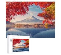 Teenagerss 500 PCS Jigsaw Puzzle Autumn Colors Reflecting on Lake with Swans Jigsaws for Adults Relaxing Games Improve Memory Fun Activities at Home 500 PCS