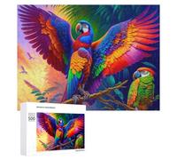 Teenagerss 500 PCS Jigsaw Puzzle Colorful Macaws in Amazon Rainforest Jigsaws for Adults Family Games Birthday Present Fun at Home Activities, 500 PCS