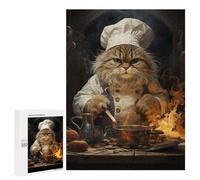 Teenagerss 500 PCS Jigsaw Puzzle Cooking Cat Puzzle for Adults Family Games Staycation Kill Time Unique Birthday And Xmas Gifts 500 PCS