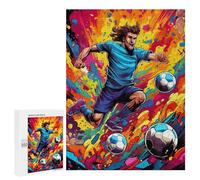 Teenagerss 500 PCS Jigsaw Puzzle Dynamic Soccer Artwork Jigsaws for Adults Relaxing Games Improve Memory Fun Activities at Home 500 PCS