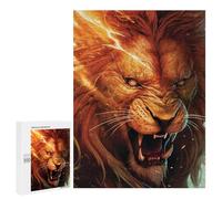 Teenagerss 500 PCS Jigsaw Puzzle Fiery Lion Roar -3 Teenagers Puzzles Relaxing Games Enhance Memory Unique Birthday And Xmas Gifts 500 PCS