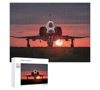 Teenagerss 500 PCS Jigsaw Puzzle Fighter Jet Sunset Jigsaws for Adults Relaxing Games Improve Memory Fun Activities at Home 500 PCS