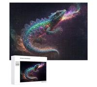 Teenagerss 500 PCS Jigsaw Puzzle Galactic Lizard Cosmic Fire Breath Jigsaws for Adults Relaxing Games Improve Memory Fun Activities at Home 500 PCS