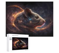Teenagerss 500 PCS Jigsaw Puzzle Galactic Mouse Cosmic Artwork Jigsaws for Adults Relaxing Games Improve Memory Fun Activities at Home 500 PCS