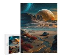 Teenagerss 500 PCS Jigsaw Puzzle Mars-like Desert with Giant Planet Teenagers Puzzles Relaxing Games Enhance Memory Unique Birthday And Xmas Gifts 500 PCS
