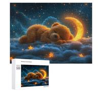 Teenagerss 500 PCS Jigsaw Puzzle Sleepy Teddy in Starry Sky Jigsaws for Adults Relaxing Games Improve Memory Fun Activities at Home 500 PCS