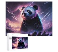 Teenagerss 500 PCS Jigsaw Puzzle Thundering Panda Majesty Jigsaw Anti-Stress Toys Home Decoration Unique Birthday And Xmas Gifts 500 PCS