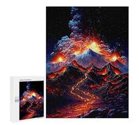 Teenagerss 500 PCS Jigsaw Puzzle Volcanic Eruption in Space -2 Teenagers Puzzles Relaxing Games Enhance Memory Unique Birthday And Xmas Gifts 500 PCS