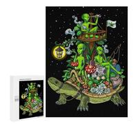 Teenagerss 500 PCS Puzzle Aliens on Turtle Ship Puzzles for Adults Family Game Staycation Kill Time Birthday Present, Gifts, 500 PCS