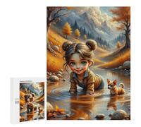 Teenagerss 500 PCS Puzzle Autumn Adventure with Puppy Adult Jigsaw Puzzles Precision Cutting Help The Brain Exercise Challenging Family Fun Game 500 PCS