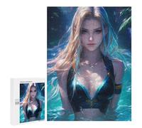 Teenagerss 500 PCS Puzzle Bikini Girl by Night Pool Jigsaw Puzzles for Adults Stress Reliever Educational Challenge Unique Challenge Game 500 PCS