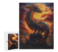 Teenagerss 500 PCS Puzzle Dragon Sunset Puzzle for Adults Anti-Stress Toys Difficult Challenge Great Gift for Gaming 500 PCS
